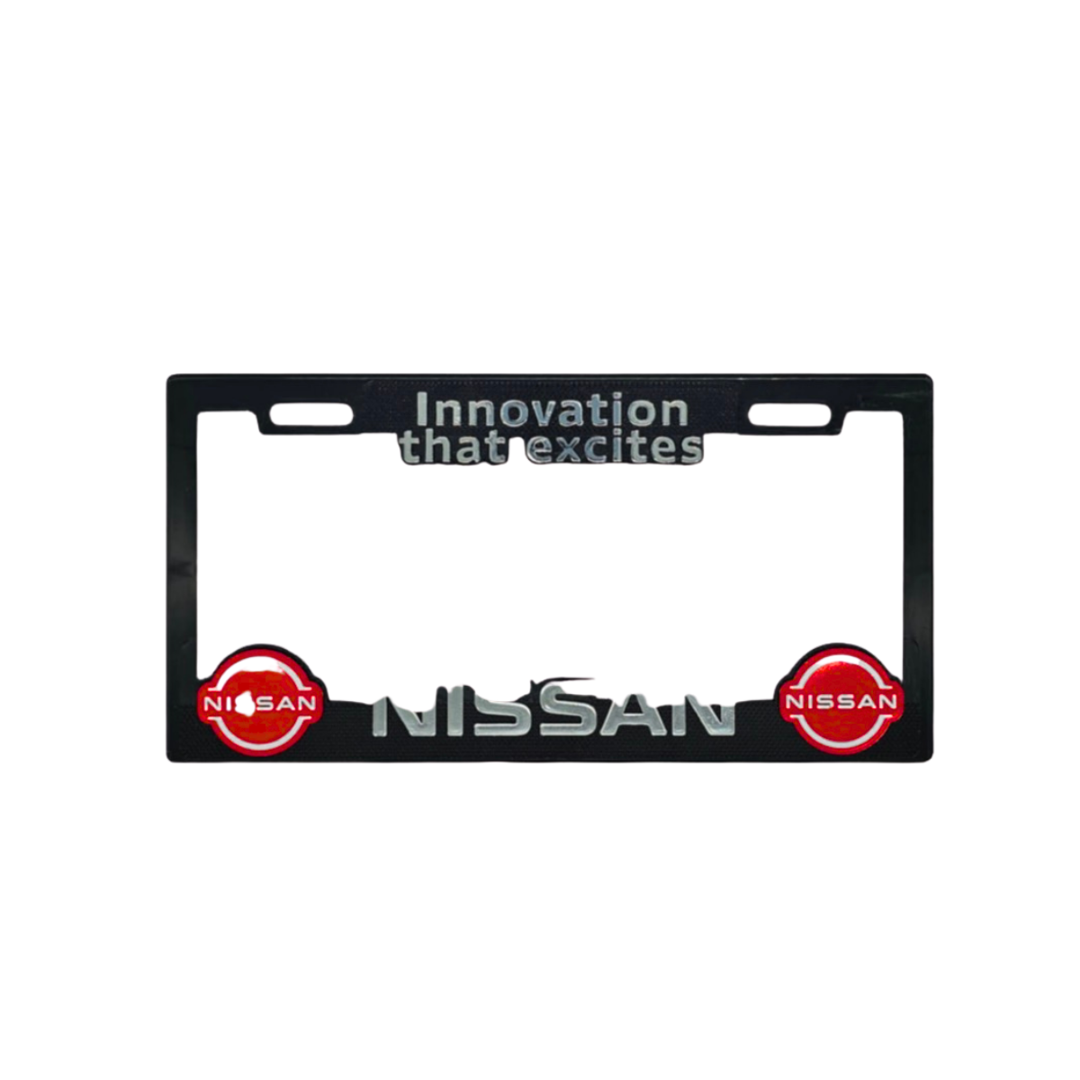 Juego de Porta Placas Marco Maxi Nissan Red