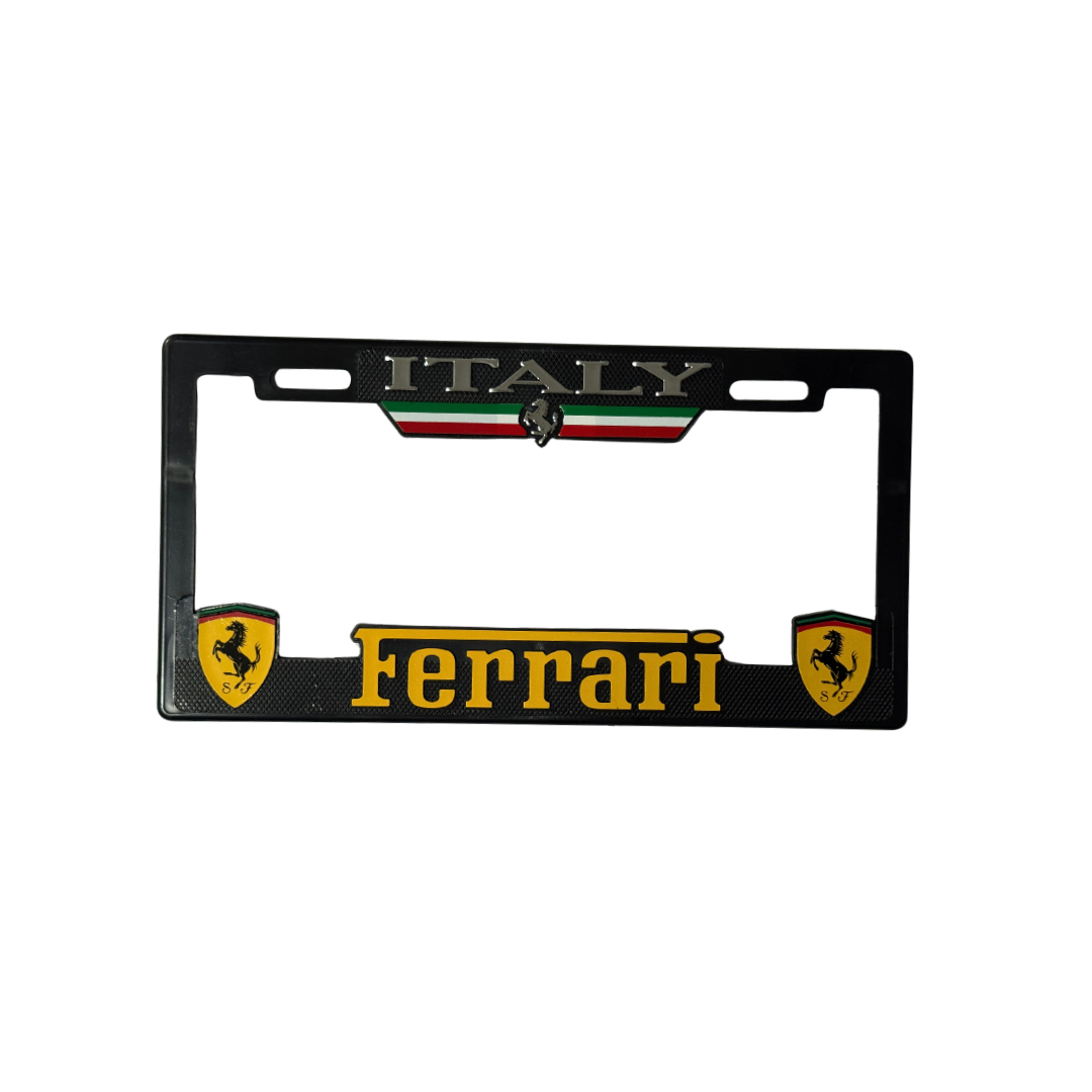 Juego de Porta Placas Marco Maxi Ferrari Amarillo