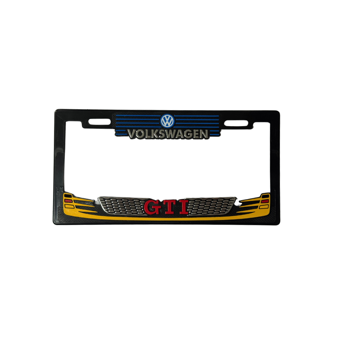 Juego de Porta Placas Marco Maxi VW GTI Amarillo