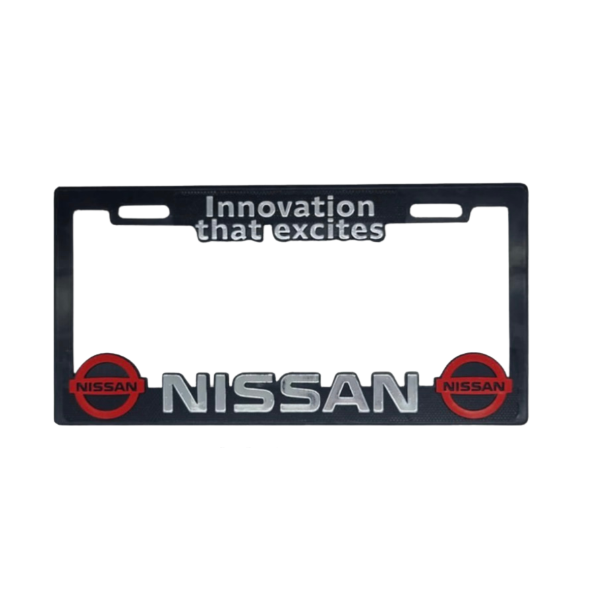 Juego de Porta Placas Marco Maxi Nissan Silver
